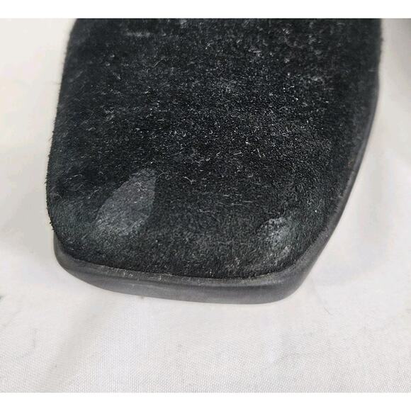 La Canadienne Black Suede Leather Low Wedge Side Zip Lined Boot Bootie Size 7 - Picture 10 of 12